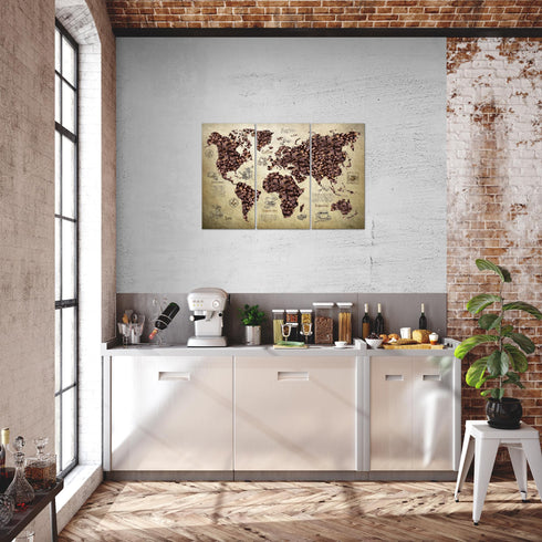 Wandbilder Wohnzimmer XXL Küche Kaffee Moderne Bilder Weltkarte